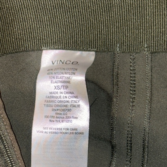 Vince High-Waist Stitch Front Leggings Size XS Night Pine - Picture 13 of 13